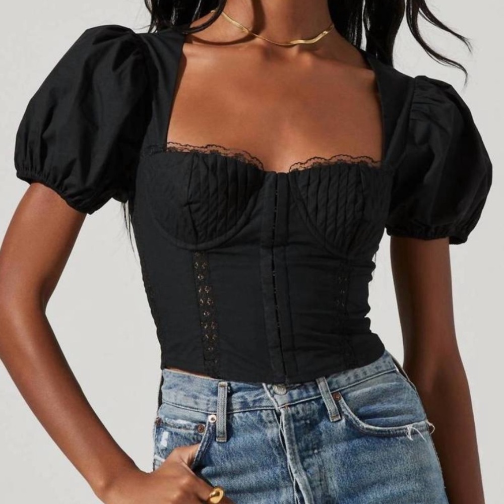 Astr the Label Corset Top in Black